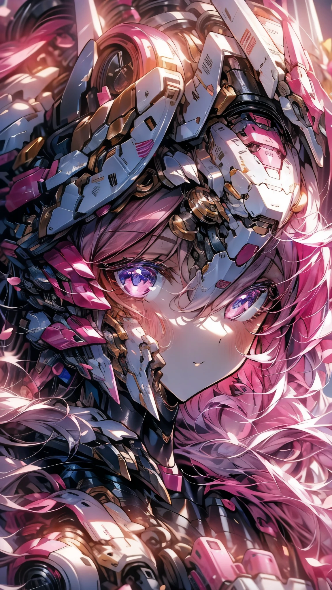 The pink face of the girl