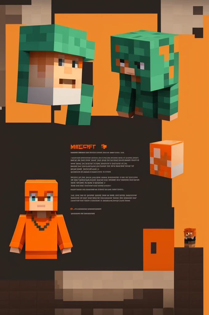 Minecraft style orange sweatshirt character