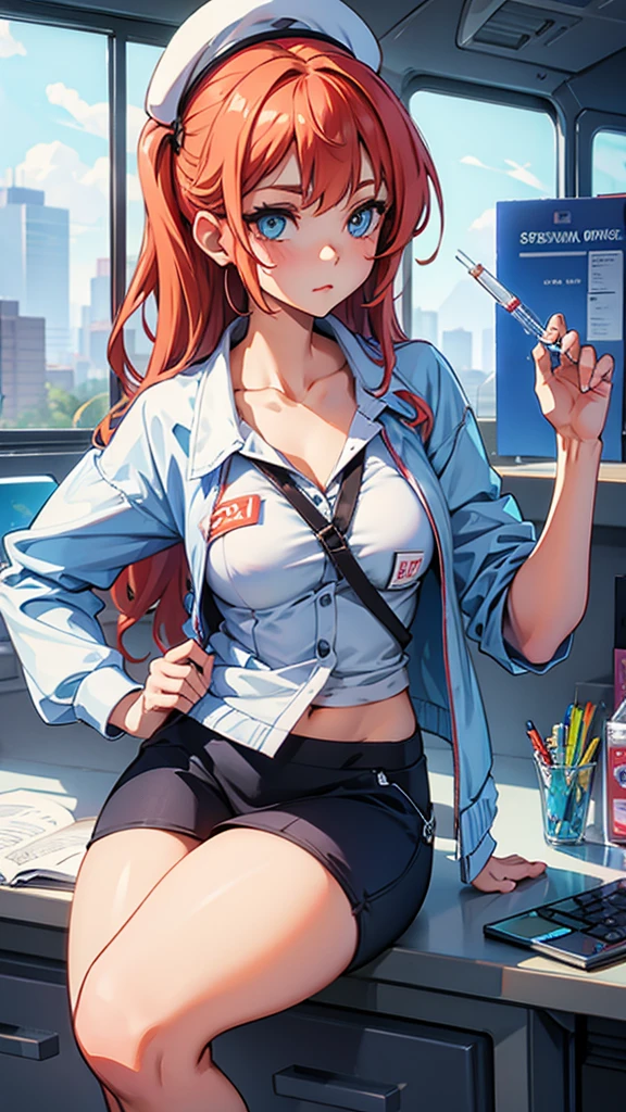 Holding a syringe
