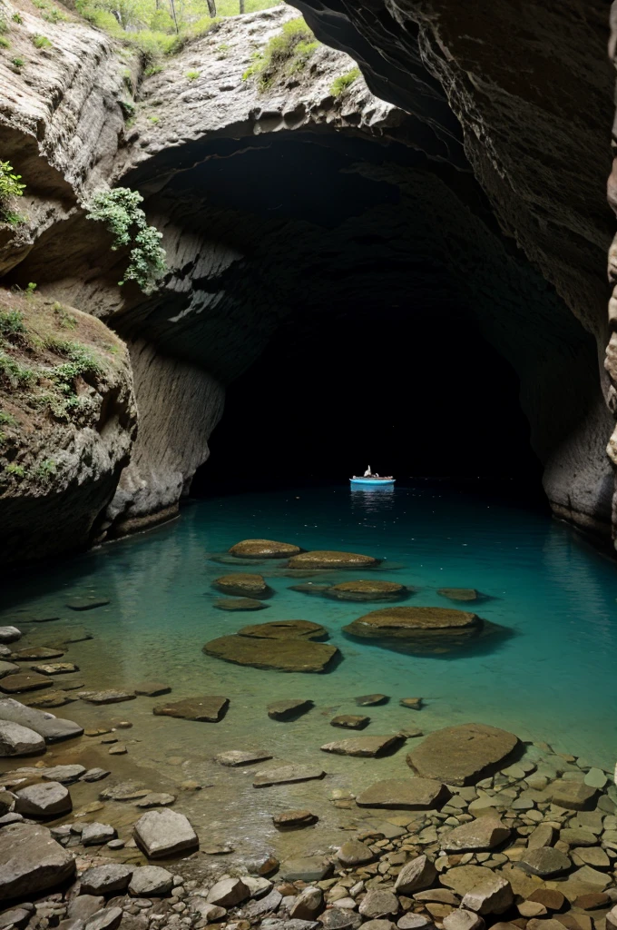 Cave, water, Cristal 