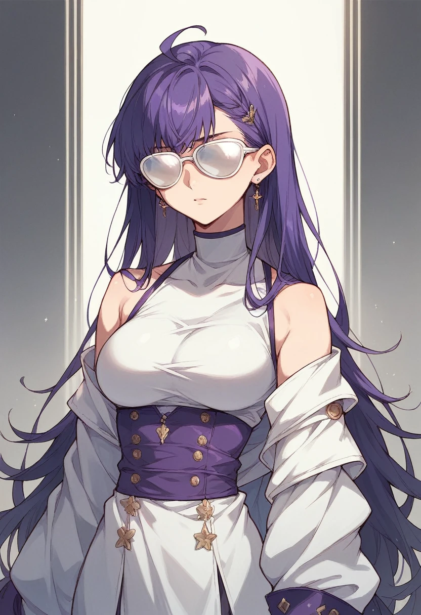 decora kei clothing,((Purple and white shades)),Waist Shot,Soft interior design
