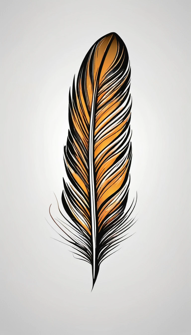 Create a logo design of a special, unique, poetic, minimalistic feather that represents a special creative brand called " Penamemoria". The brand is created by an artist called Rafael Figueiras. The logo must convey the sense of storytelling and music. Must include a boy, one acoustic guitar, a feather and a fantastic bird. Logo design and icon design present and impressed on a white t-shirt.