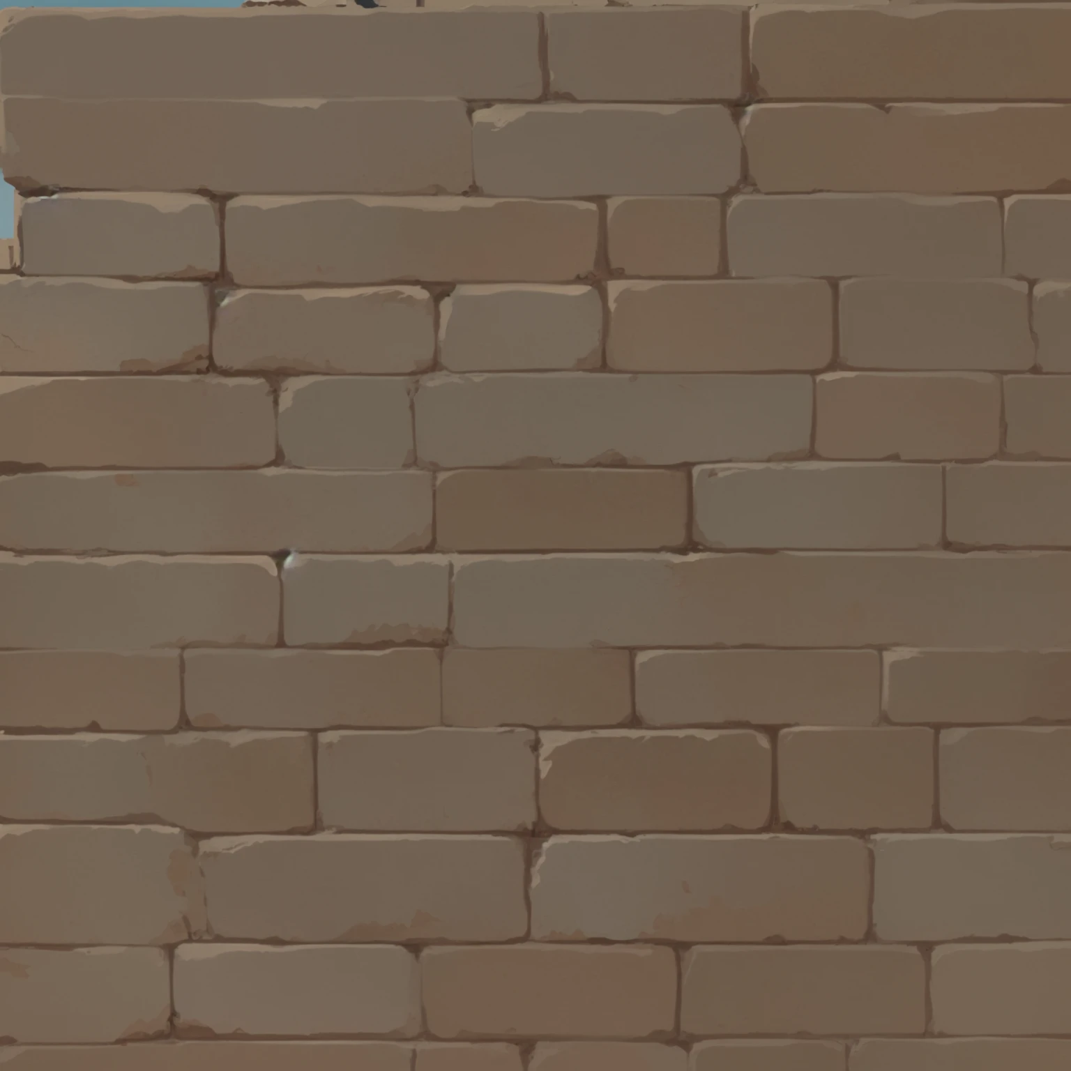 Brick Wall，Cartoon Style，