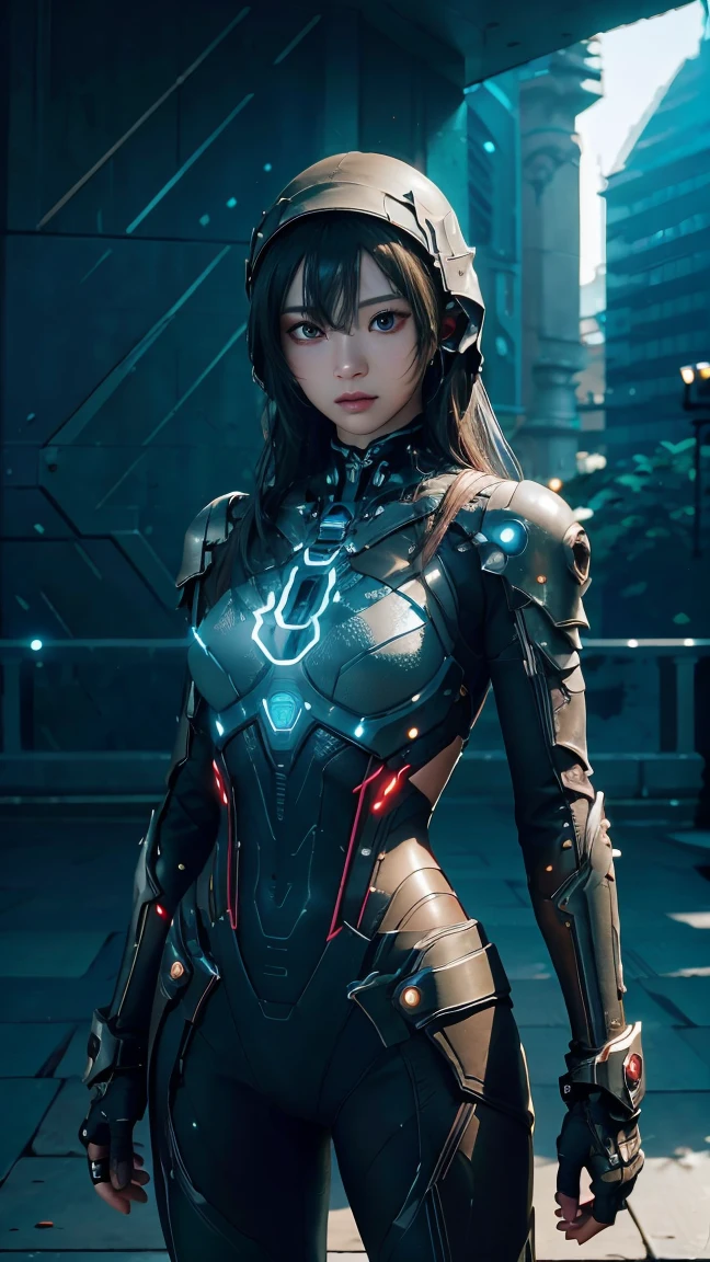 ((Best quality)), ((masterpiece)), (detailed:1.4), 3D, a beautiful cyberpunk female figure with VAIL or HIJAB, (full-coverage electronic leather suit), light particles, pure energy chaos anti-technology, HDR (high dynamic range), ray tracing, NVIDIA RTX, Super-Resolution, Unreal 5, Subsurface scattering,PBR Texturing,Post-processing,Anisotropic Filtering,Depth-of-field,Maximum clarity and sharpness,Multi-layered textures,Albedo and Specular maps,Surface shading, Accurate simulation of light-material interactions, perfect proportions, Octane Render, two-tone lighting, large aperture, low ISO, white balance, rule of thirds, 8K RAW, background in Prambanan Temple Indonesia