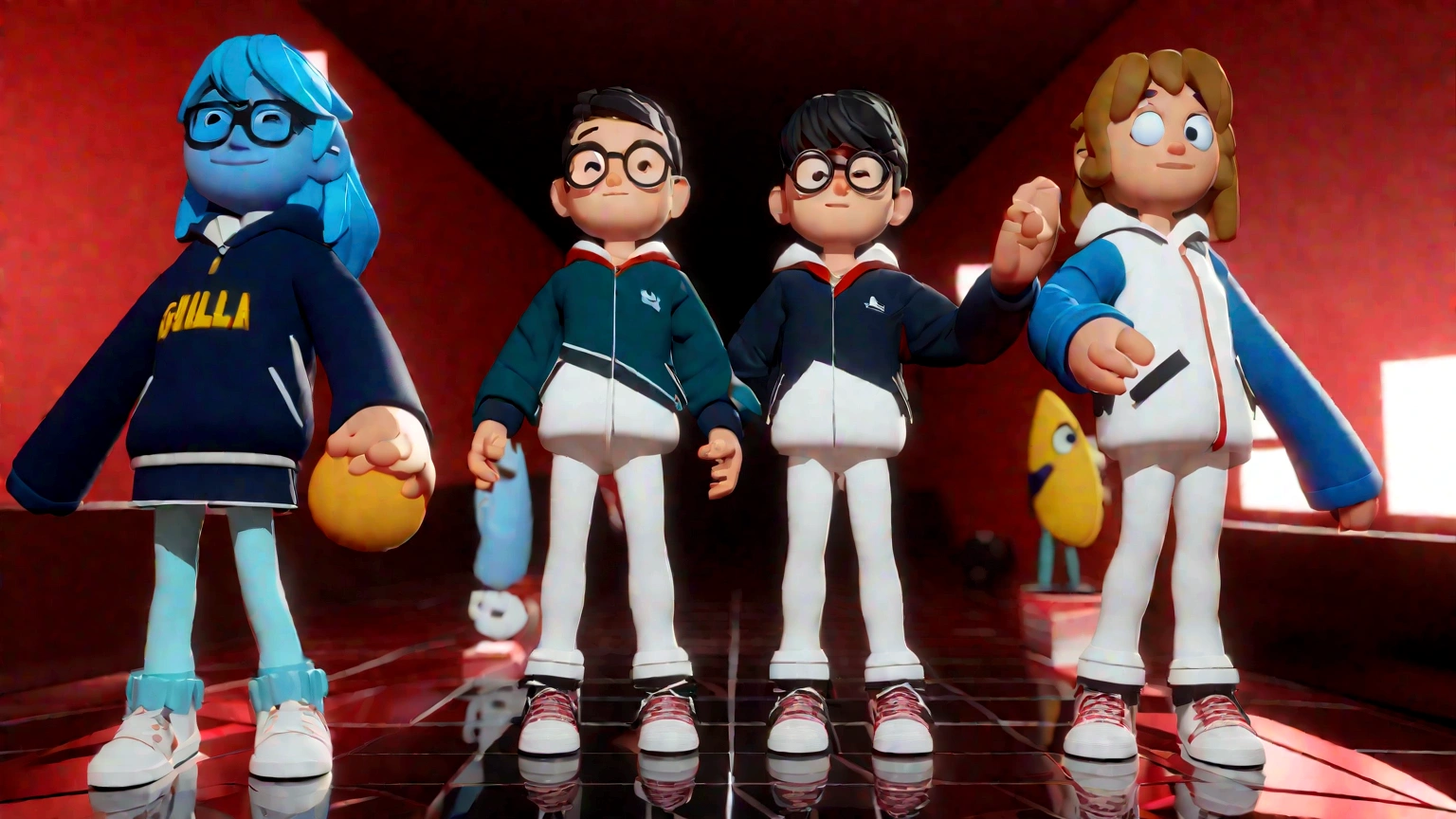 Cartoon character of a man in black glasses and blue shirt, an animated character, stylized character, animation style rendering, 3d stylized, Arnold Maya rendering, Stylized 3D rendering, toon render screenshot, 3d character, 3d character, Stylized 3D rendering, 3D character rendering, cartoon character, Personagem de close up, character posing, (Pixar-style) (master part:1.2) (bokeh) (best qualityer) (skin detailed) (detailed texture) (8K) (Argilla) (cinematic lighting) (sharp focus,Sit down and lift your upper body