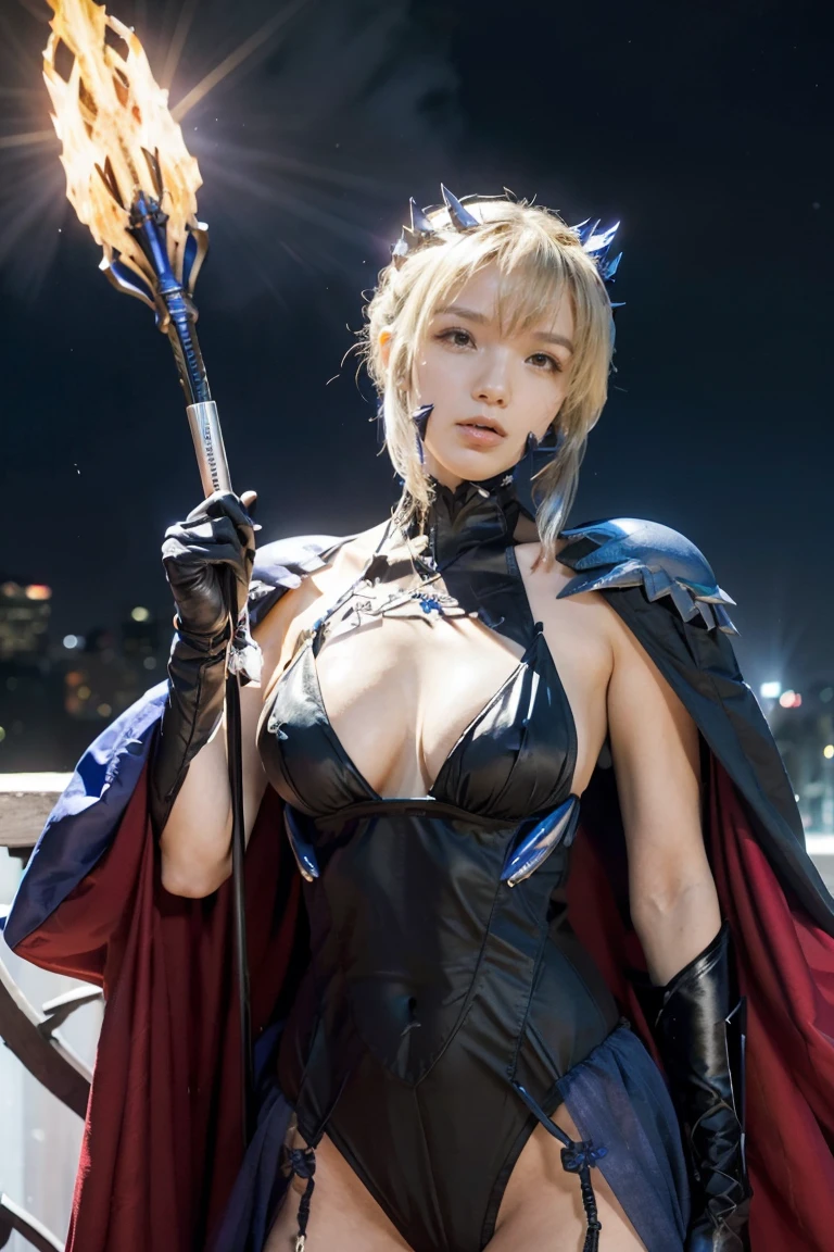 Artoria Pendragon、Lancer Alter、spear alter、Artoria Pendragon, Artoria Pendragon(lancer alter)、beautiful face, lancer alter、1 girl,Supervillains、elegant adult woman、leotard、high resolution、look at viewer