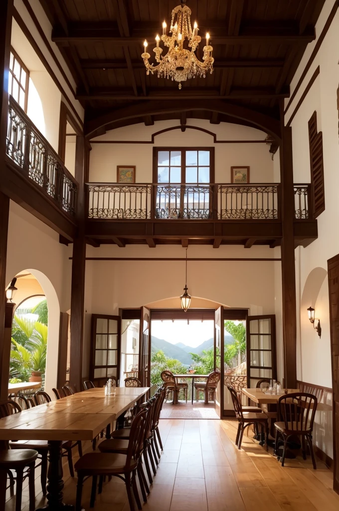 Create a café in the Brazilian colonial style.