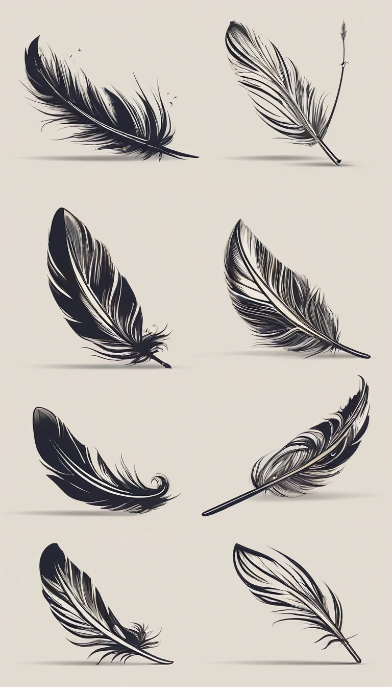 Create a logo design of a special, unique, poetic, minimalistic feather that represents a special creative brand called " Penamemoria". The brand is created by an artist called Rafael Figueiras. The logo must convey the sense of storytelling and music. Must include a boy, one acoustic guitar, a feather and a fantastic bird. Logo design and icon design present and impressed on a white t-shirt.