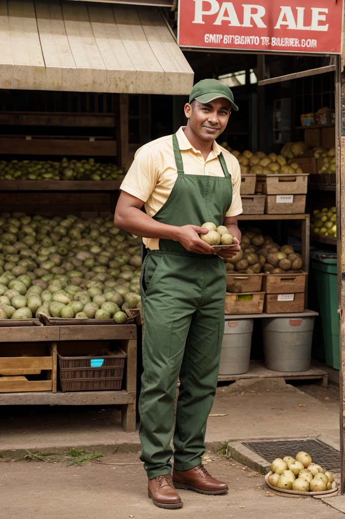 Potato sales man in the market 