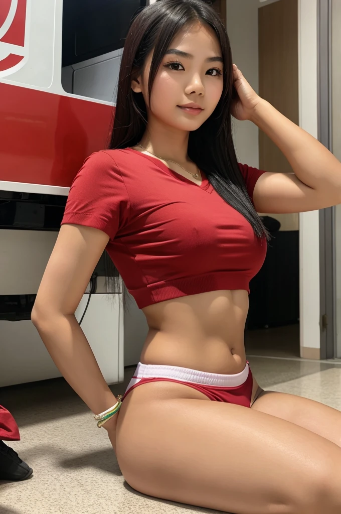 Thai girl donating blood