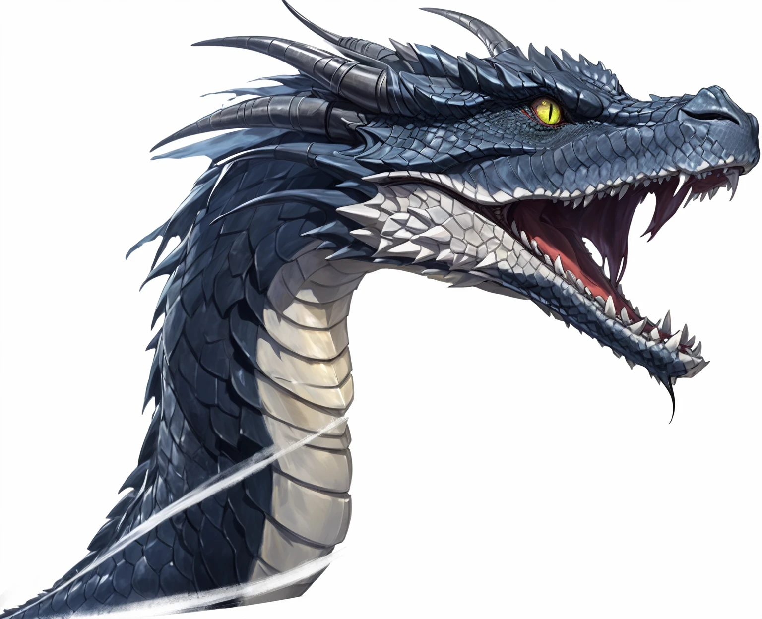 there is a drawing of a dragon with a big mouth, jormungandr, cyborg dragon portrait, colossal dragon as background, dragon portrait, sleek dragon head, dragon art, dragon with scars, black dragon, dragon face, wyvern, jormungand anime, dragon snake with wings, d&d commision art dragon, portrait of a dragon