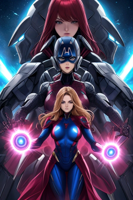 group of woman suit marvel power suit ai