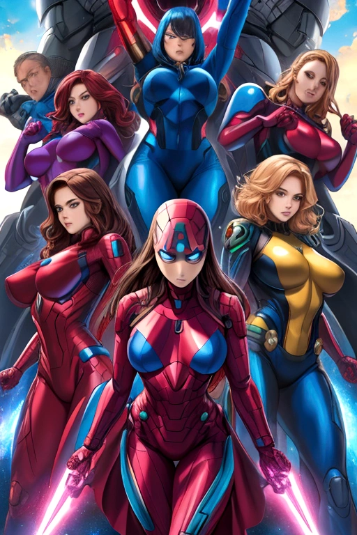  group of  woman suit   marvel  power suit ai