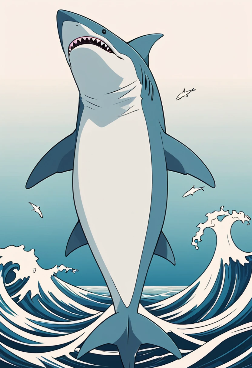 Hammerhead Shark Vector Art, Flattening, smooth line art, Minimalism, graphic design aesthetics, flat illustration, (masterpiece, best quality, perfect composition, very aesthetic, absurdres, ultra-detailed, intricate details, Professional, official art, Representative work:1.3)