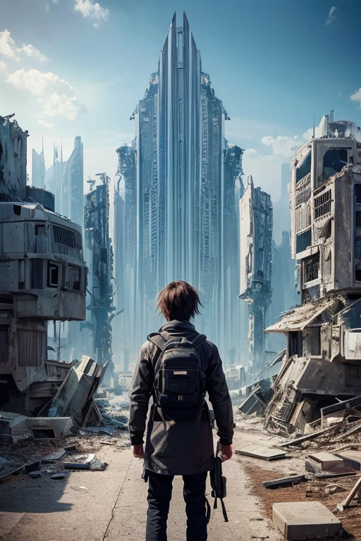 Highest quality、A ruined futuristic city、dim、Surrealism