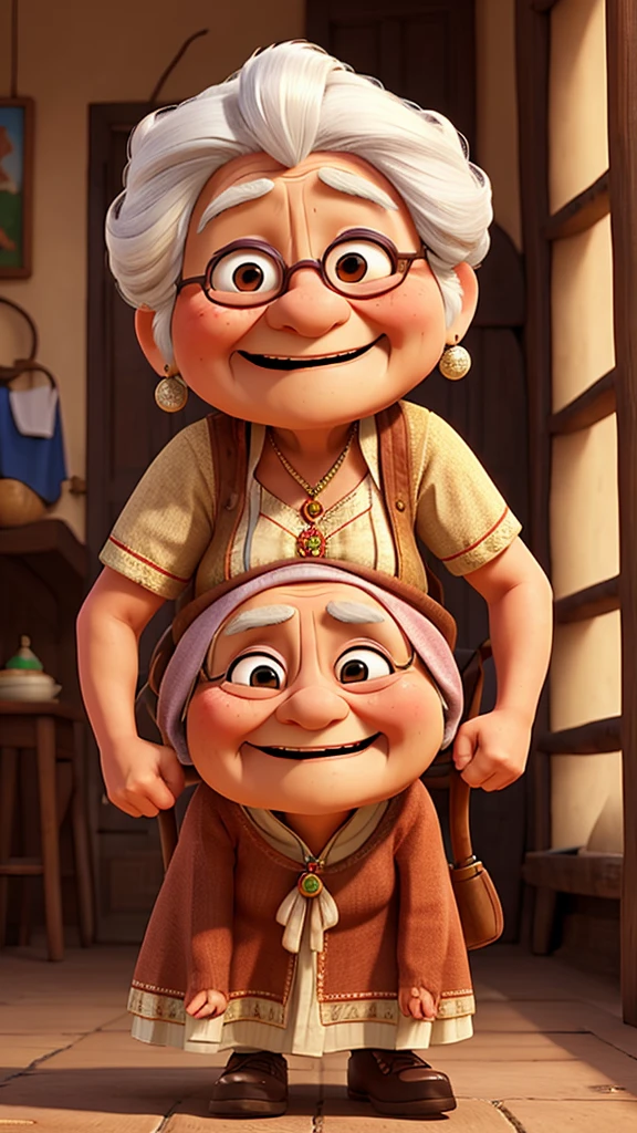 An old woman crying happily indian
