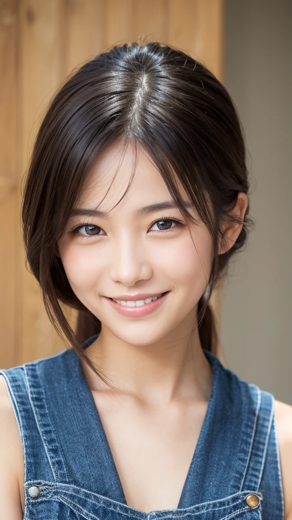 Realistic skin texture、woman、smile、clear