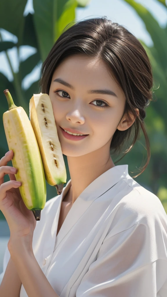 (RAW photos:1.2),(Realism:1.4),(Pink background),Lively Asian boy,Banana in hand,Posing and smiling at the screen,Very detailed的眼睛和脸,Huge file size,Super detailed,high resolution,Very detailed,Best quality,masterpiece,8K,Astonishing,Fine details,Soft lighting,(behind)