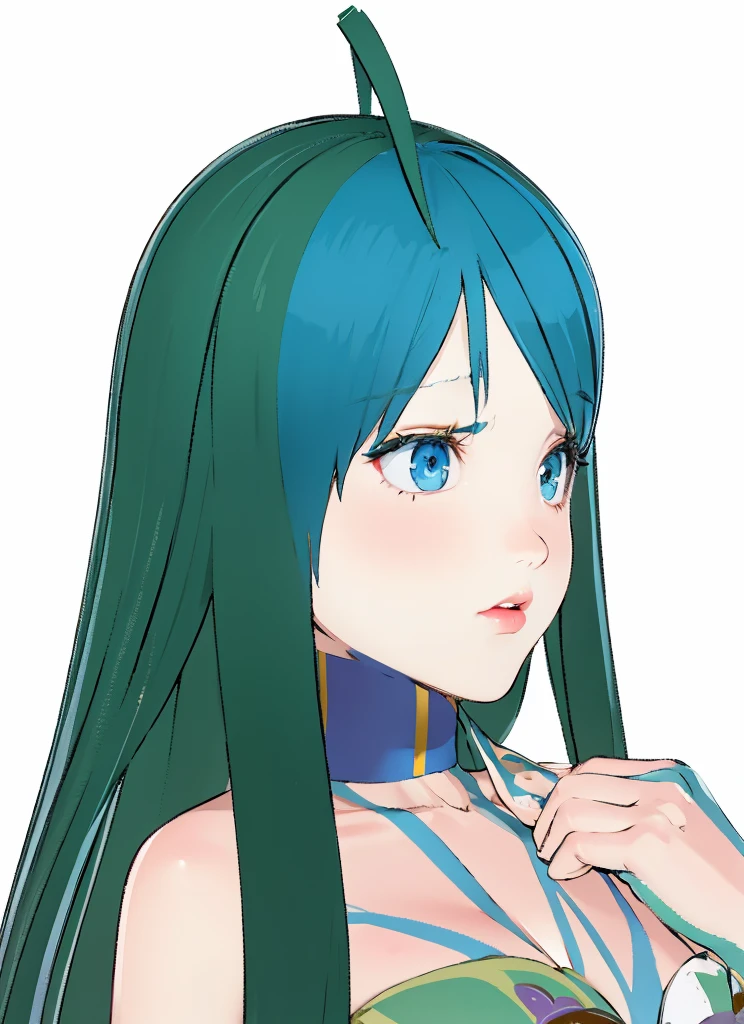 Beauty,sad,Scared,lipstick,Straight Hair,Blue Eyes,Blue choker,4K,8K,Highest quality