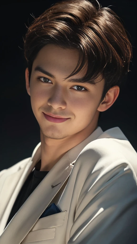 (RAW photo :1.2), (verisimilitude :1.4), (pure background), professional suit male, posing smiling at the screen, very detailed eyes and face, Super detailed, High resolution, Very detailed, best quality, masterpiece, 8k, amazing, fine detail, soft lighting