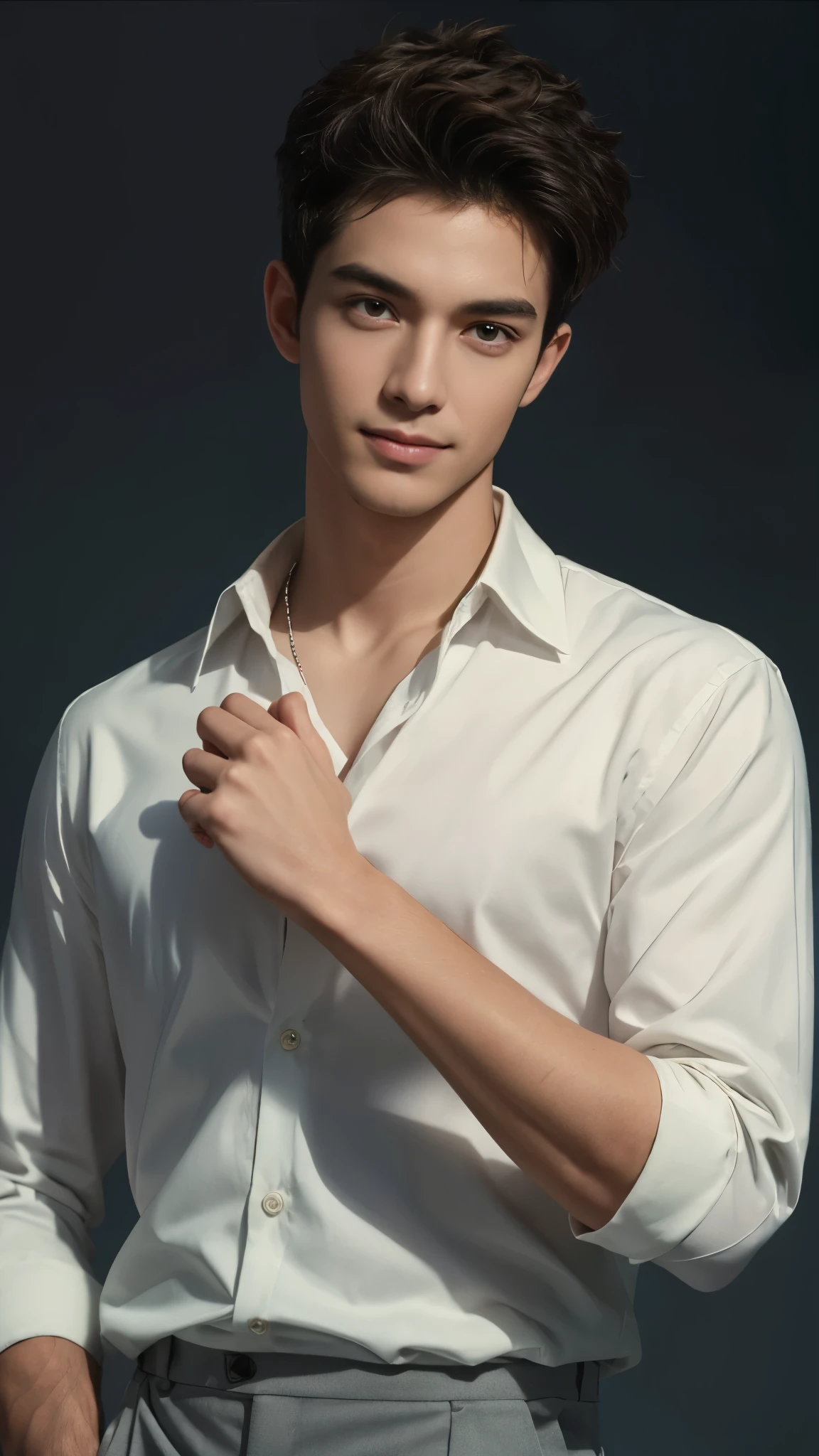 (RAW photo :1.2), (verisimilitude :1.4), (pure background), professional suit male, posing smiling at the screen, very detailed eyes and face, Super detailed, High resolution, Very detailed, best quality, masterpiece, 8k, amazing, fine detail, soft lighting