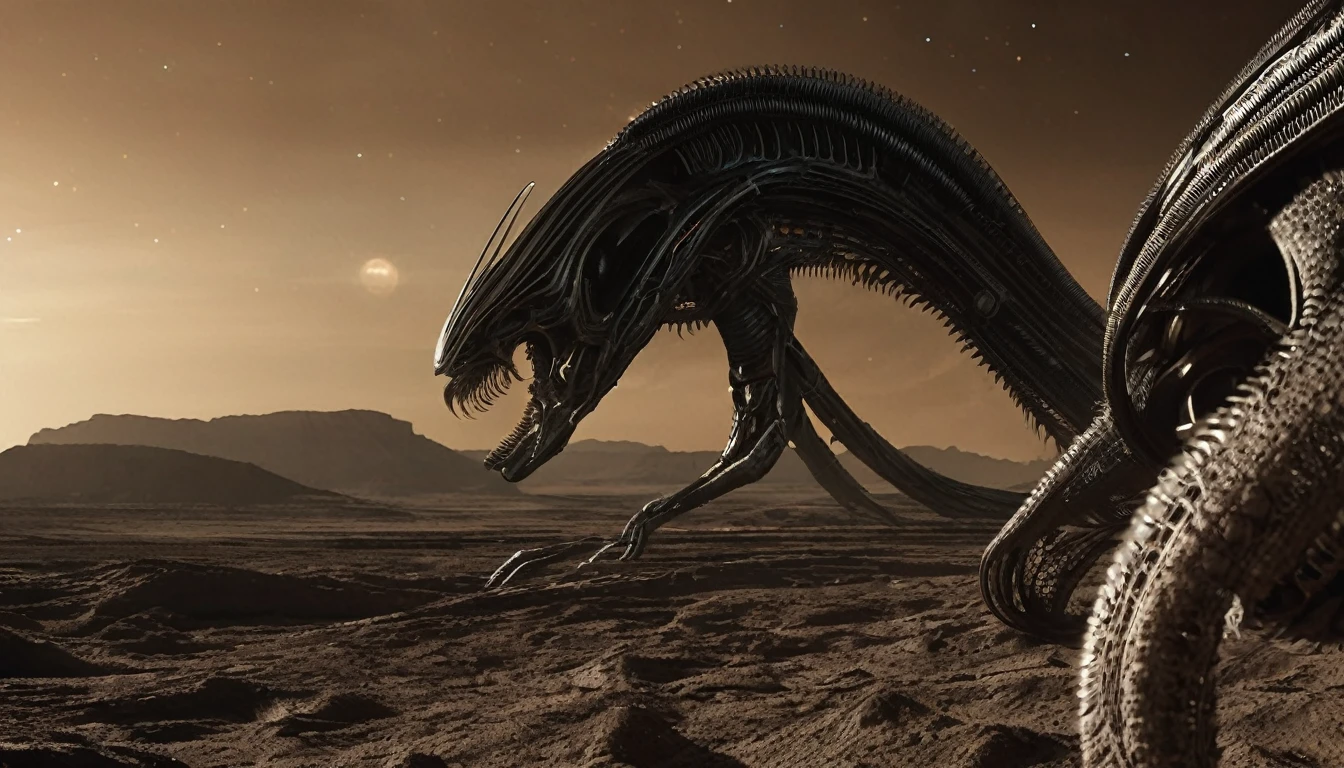 H. R. gieger planet, intricate gieger detail, movie still, nasa footage, planet with gieger detail, ridley scott film, film footage, planet with unusual surface, xenomorph