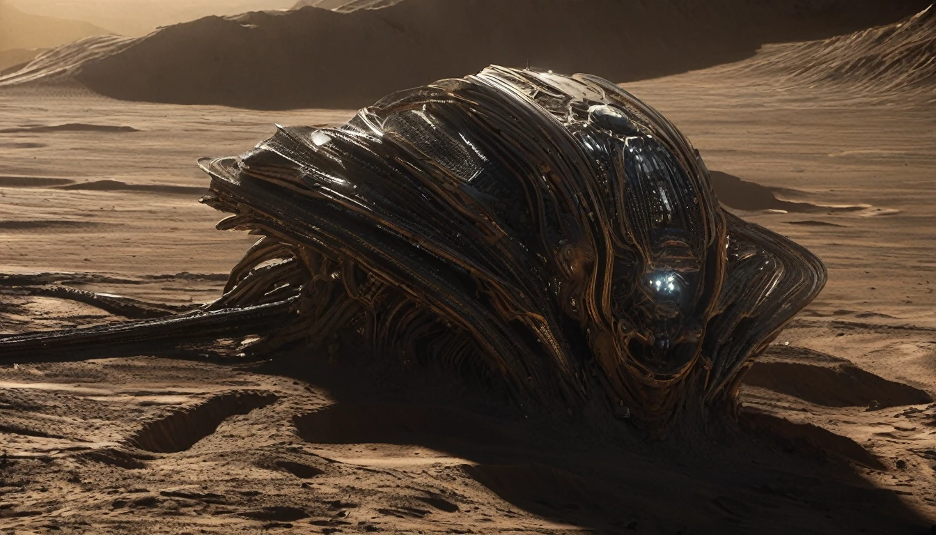 H. R. gieger planet, intricate gieger detail, movie still, nasa footage, planet with gieger detail, ridley scott film, film footage, planet with unusual surface, xenomorph