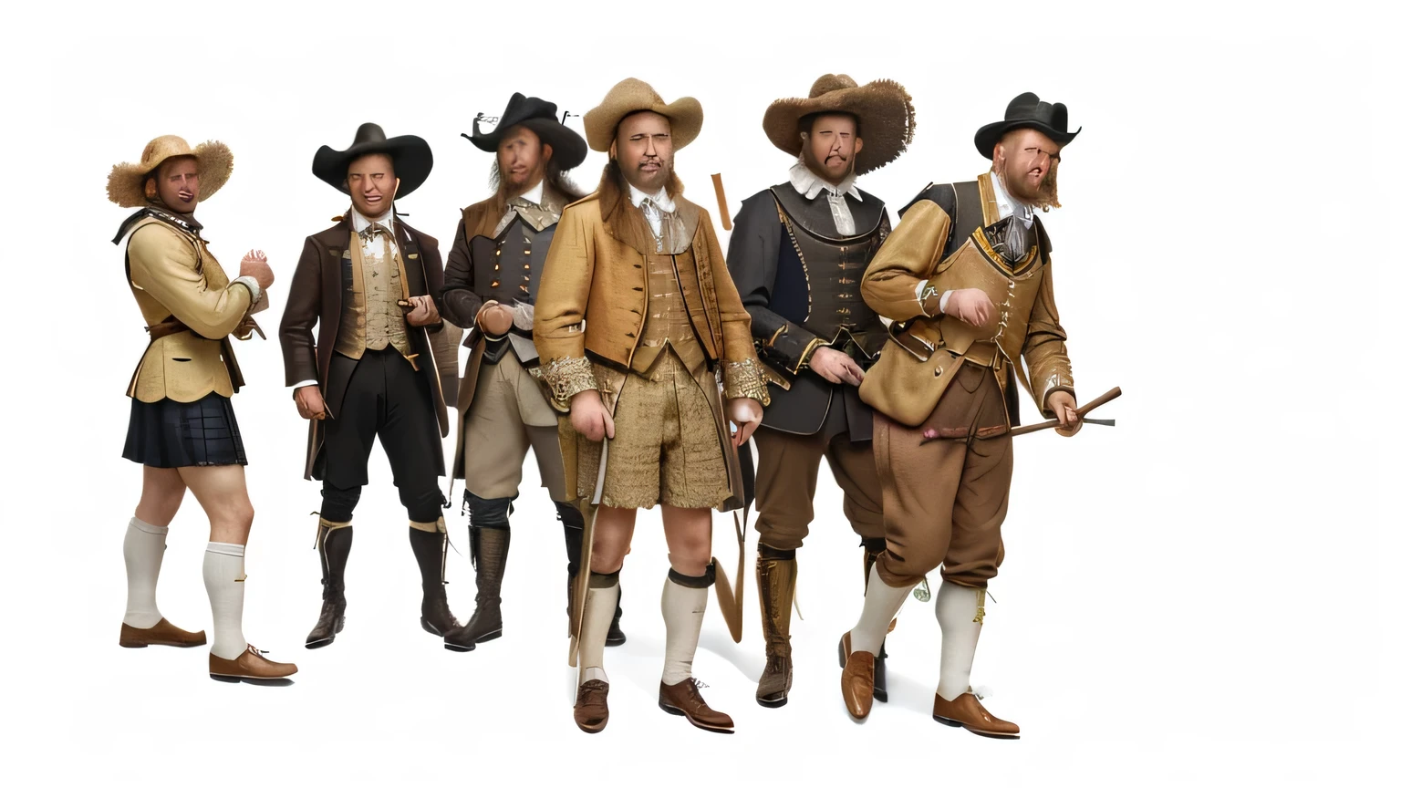 arafed image of a group of men in period clothing, each wearing correct era clothes, inspired by Pieter Codde, 17th century dutch attire, wearing correct era clothes, inspired by Bartholomeus van der Helst, inspired by Gillis Rombouts, gentleman, dutch golden age, frans hals style, rembrandt style, old english garb