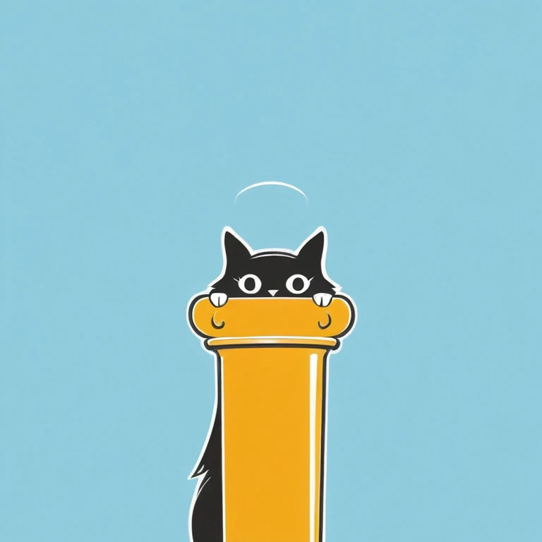 art, logo, cat pole 