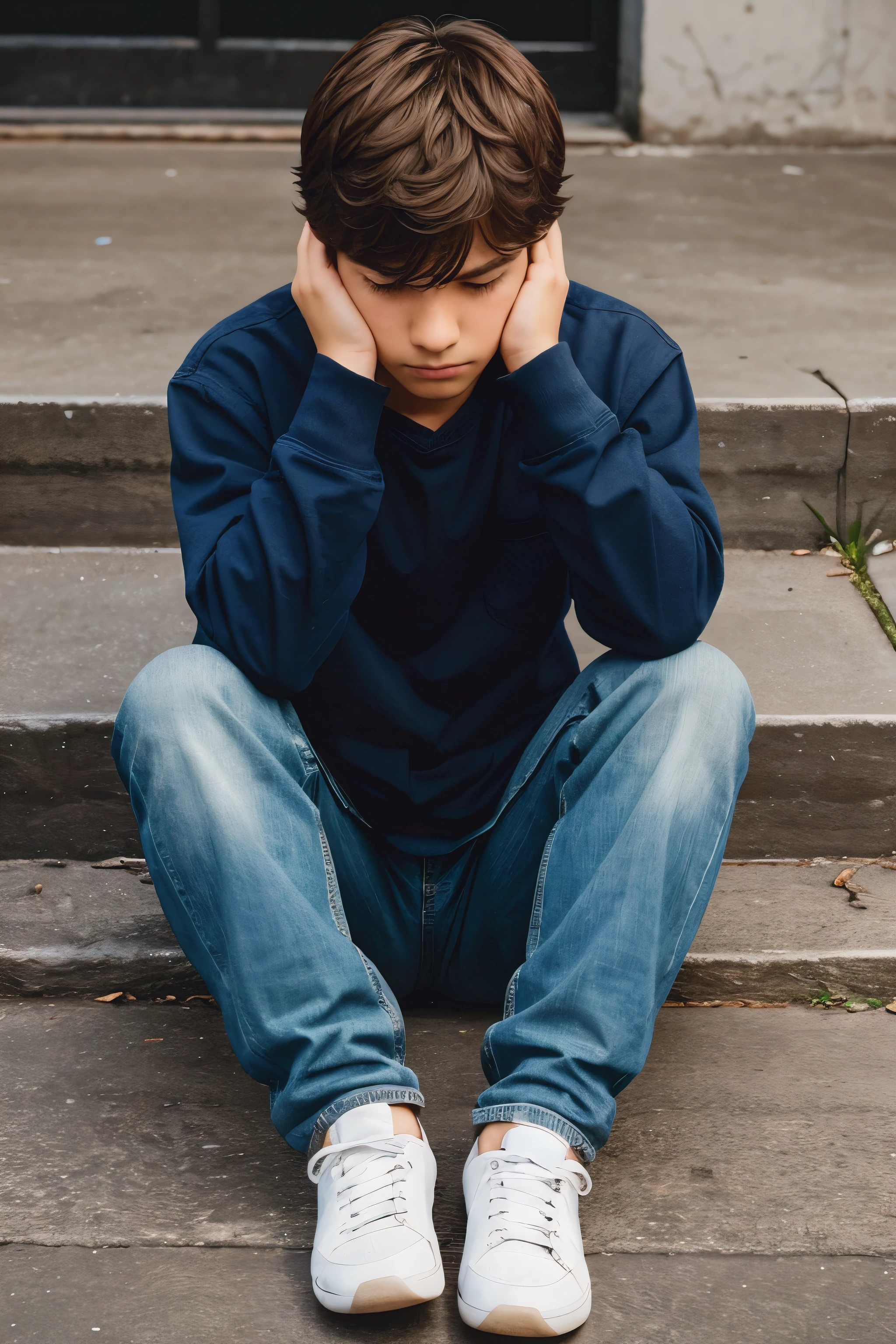 A boy who breakuped sad sitting. High quality. High resolution 