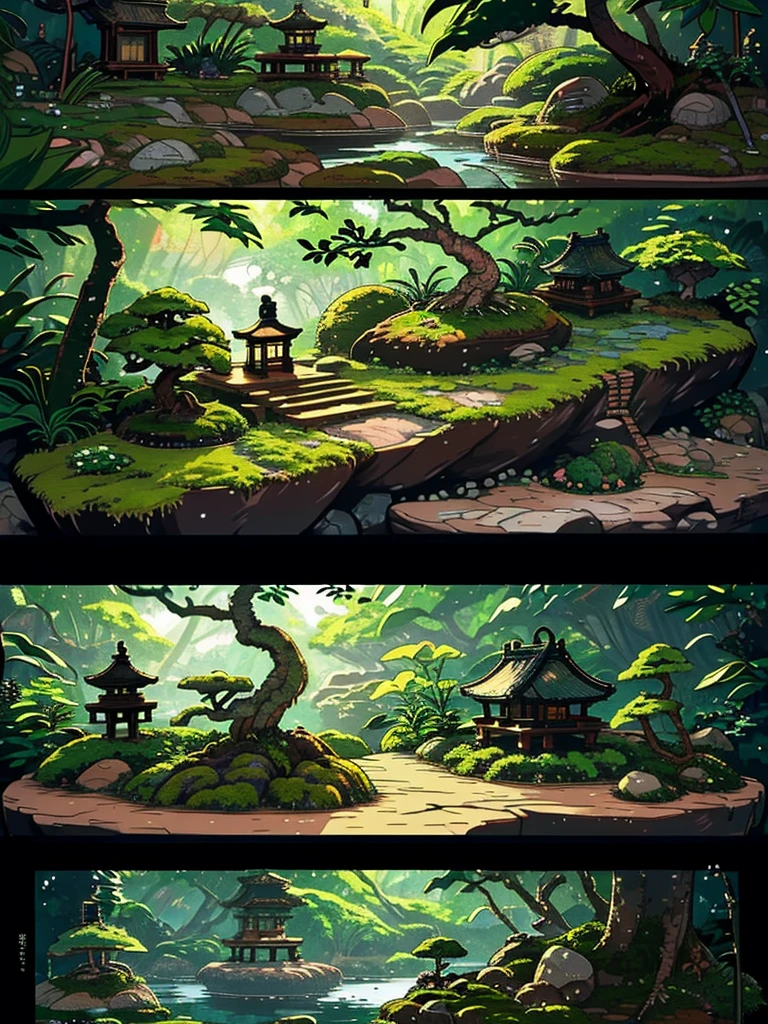 there is a small tree in a pot with moss growing on it, made of bonsai, lush plants and bonsai trees, original and creative landscape, bonsai tree house, beautiful detailed miniature, miniature forest, in picturesque forest diorama, bonsai, bonsai trees, bonsai tree, detailed scenery, moss terrarium, detailed scenery —width 672, highly detailed diorama