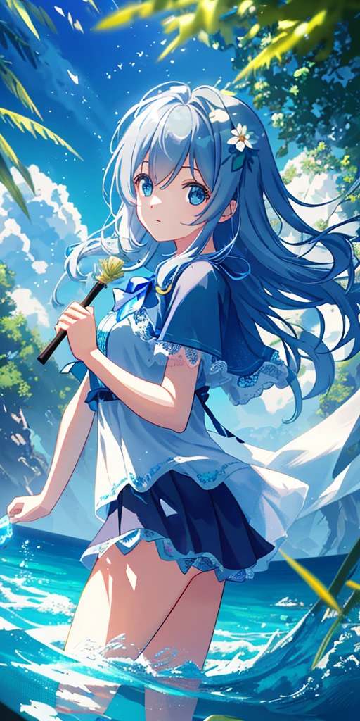tmasterpiece, best qualtiy, (Very detailed CG unity 8k wallpaper) (best qualtiy), no humanost Best Illustration), (best shadow) Nature', Blue sea, Light tracking, ultra - detailed, glarelight, cinematric light, Soft light --v6