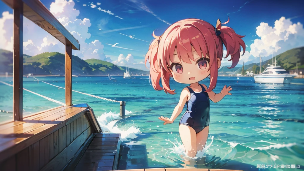 School Swimsuit, Young Girl（Chibi）, 5 , 