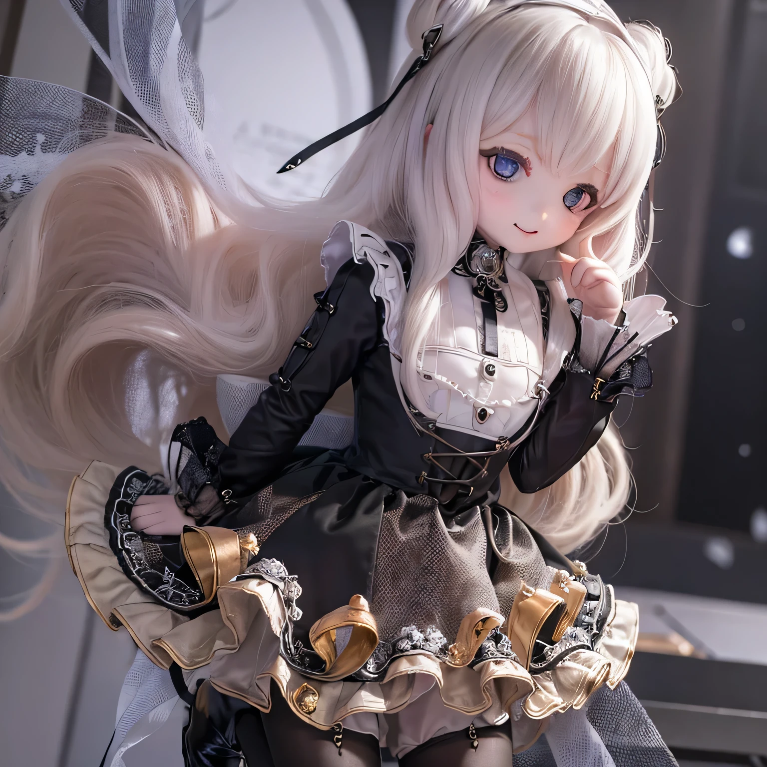 (Highest quality, High resolution, Realistic:1.37),Very detailed, Beautiful details,Beautiful lip detail,Very detailed目と顔,Long eyelashes,One Girl,Sharp focus,Vibrant colors,Soft lighting,Fenrir Girls,Big Breasts,Fantasy elements,Snow Scene,ice magic,Flowing Hair,Heavenly beauty(((((whole body)))))(((((Gothic Lolita)))))cute 15yo cute Sexy pose whole body (((Sexy pose)))(((((((child)))))))(((pretty girl)))flat chest shoesタイツ contrapposto
smile