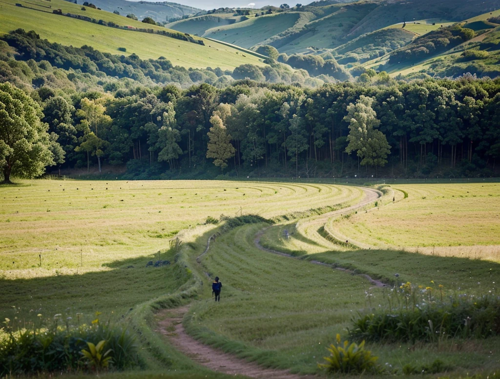 Imagine a vast and fertile field under a clear blue sky. In the background, hills covered with lush greenery extend into the distance. The sun is rising, casting a golden glow over various types of cryptocurrencies like Bitcoin, Ethereum, and other altcoins growing abundantly on the field. Alongside the field, there's a winding pathway that crosses through it, symbolizing different opportunities to explore. At the end of the pathway stands a figure of a "CoinSeeker," gazing forward with determination, ready to explore and discover new opportunities in the dynamic and exciting world of crypto.