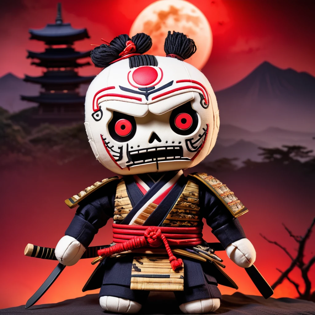 (knitted toy voodoo doll:1.6), (Voodoo Moon Monk:1.3), (Clothing simple, loose robes with the emblem of the moon:1.0), (in the background a tranquil temple garden under the light of the full moon:1.3), best quality, masterpiece, detailed soft oil painting, detailed background, dramatic cinematic lighting, soft edge lighting, professional, dramatic lighting, hard edge lighting, ultra quality, 4k, masterpiece, best quality, 8k, ultra high definition, high resolution, extremely detailed