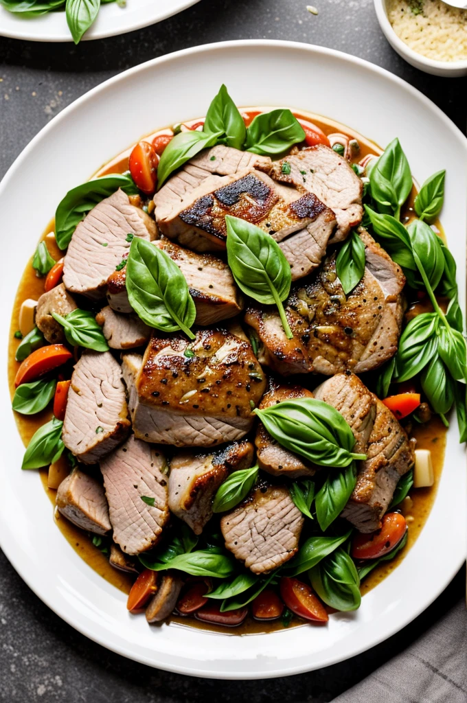 Pork with basil