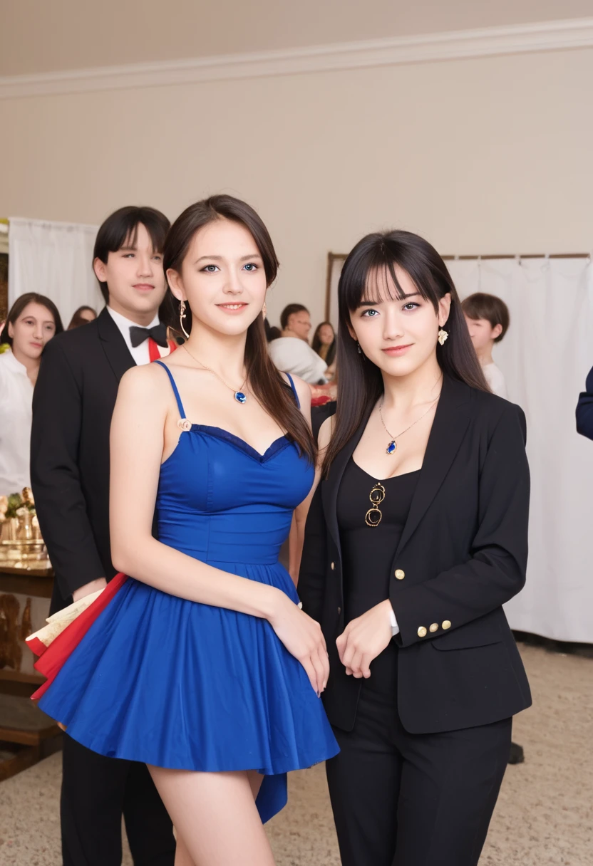 ((masterpiece, best quality)), (1 Girl), (Solitary), (Women's Focus), night (Chainsaw Man),(Very detailed face, Real images, Realistic white skin, Realistic body, Intricate details), Upper Body, Focus on the face, Black hair tied up, Long hair, Intimidating appearance, Black strap skirt, shirt, Neck strap, Small Breasts