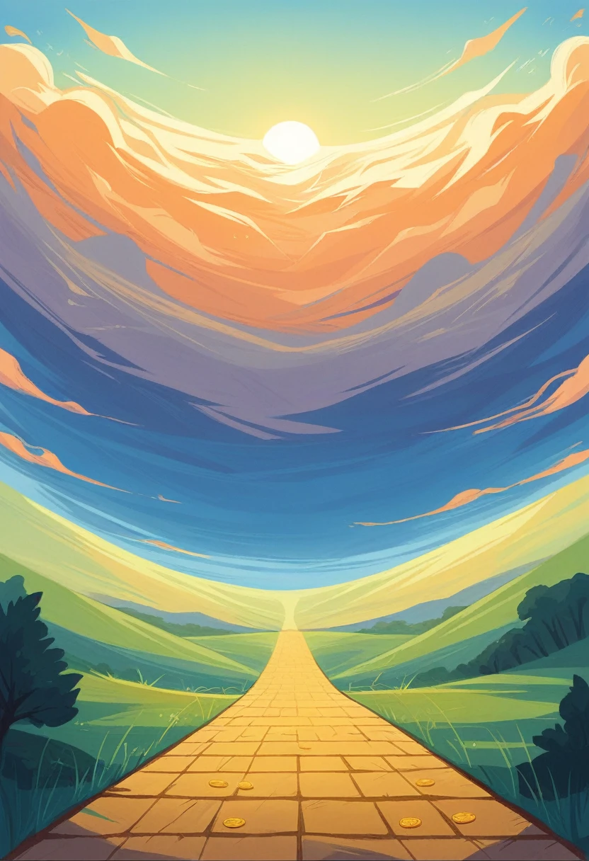 Vast Field: Illustrate a vast field with a backdrop of clear blue skies.

Crypto Coins: Include images of various cryptocurrencies like Bitcoin, Ethereum, and other altcoins growing on the field.

Natural Landscape: Incorporate natural elements such as trees, green hills, and a sunrise casting a golden glow on the coins.

Pathway: Depict a winding pathway traversing the field, indicating directions to explore various opportunities.

"CoinSeeker" Character: Add an image of a seeker looking forward with enthusiasm, embodying the spirit of adventure and exploration in seeking opportunities in the crypto world.