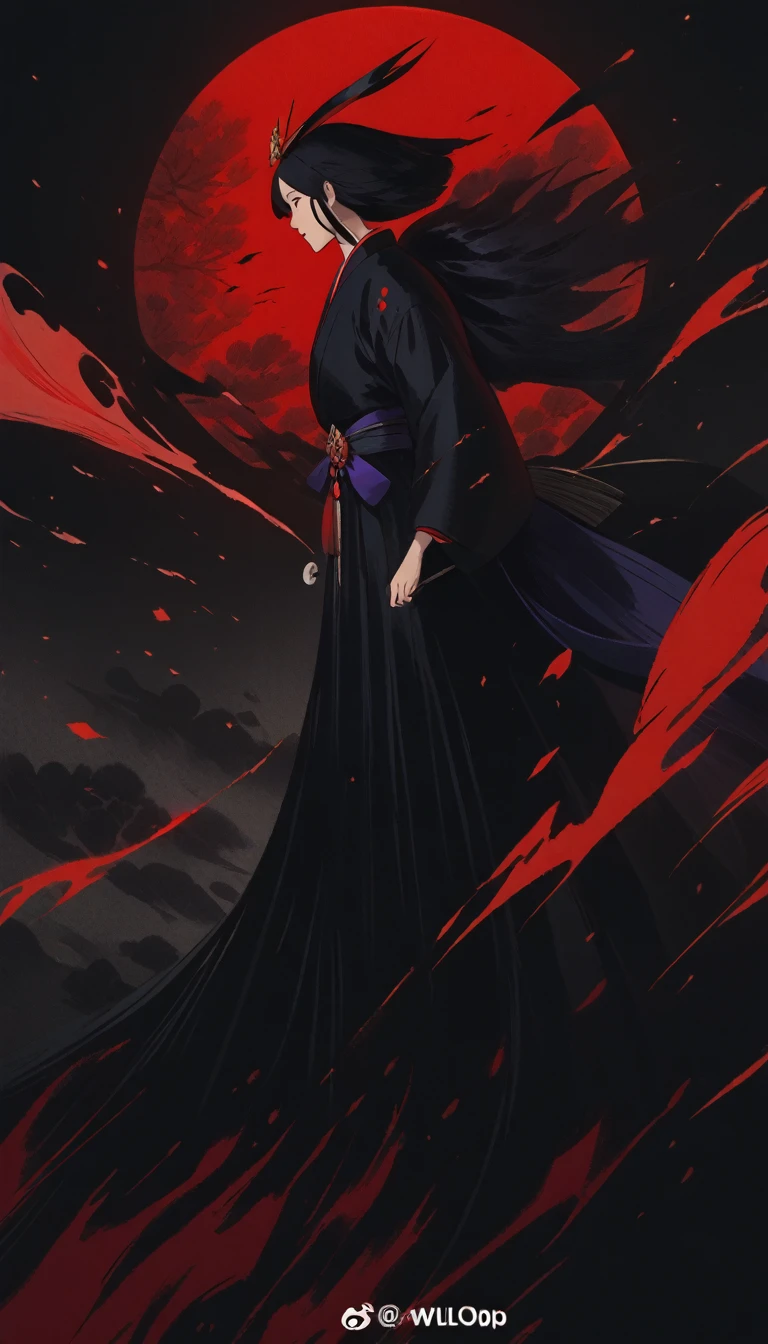 Coverart gorgeous elegant goddess as a mix of raven and psylocke as a ink painting shattering out of a page becoming the stars of the night sky by sui ishida yoji shinkawa yoshitaka amano and wlop in the style of a traditional japanese painting, dynamic sharp colors, fine lines, intricate detail, artstation
