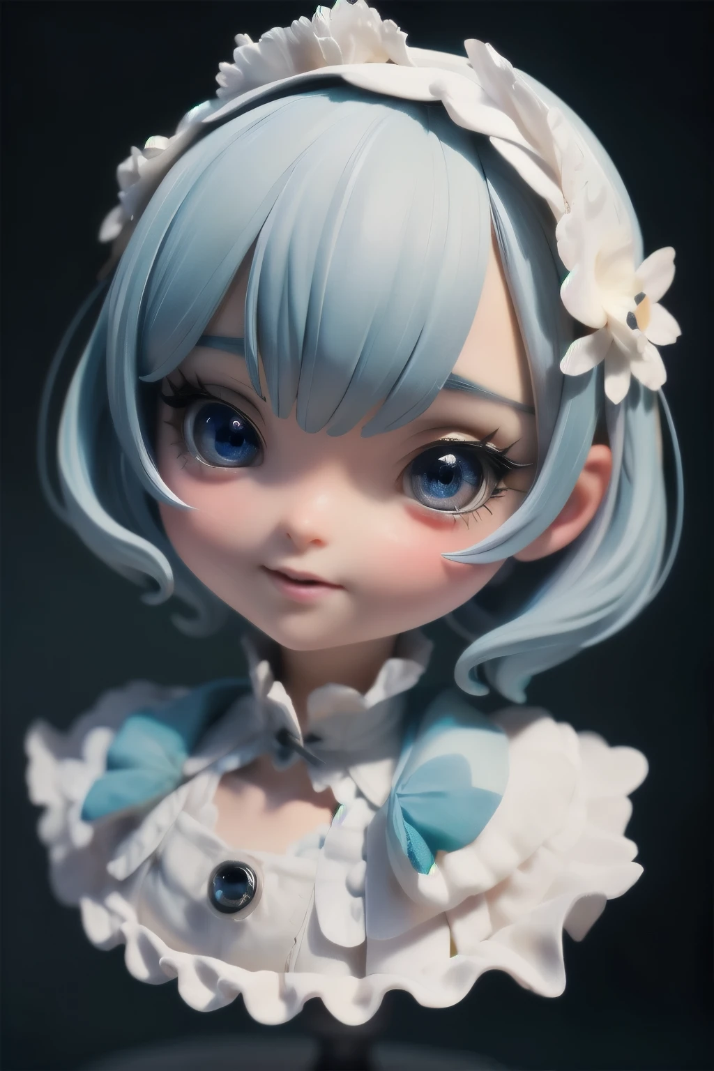 beautiful detailed eyes, beautiful detailed lips, extremely detailed eyes and face, long eyelashes, 1girl, chibi, kawaii, cute, , photo-realistic, hyperrealistic, street fashion, cosplay, rem from re:zero, full body, smiling, fantasy, fantasy art, digital painting, cinematic lighting, dramatic lighting, vibrant colors, highly detailed, sharp focus, volumetric lighting, photorealistic, 8k, best quality, masterpiece