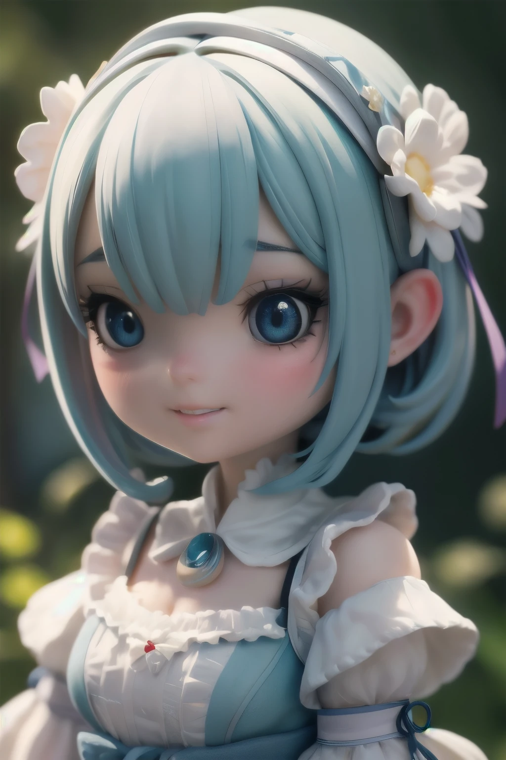 beautiful detailed eyes, beautiful detailed lips, extremely detailed eyes and face, long eyelashes, 1girl, chibi, kawaii, cute, , photo-realistic, hyperrealistic, street fashion, cosplay, rem from re:zero, full body, smiling, fantasy, fantasy art, digital painting, cinematic lighting, dramatic lighting, vibrant colors, highly detailed, sharp focus, volumetric lighting, photorealistic, 8k, best quality, masterpiece