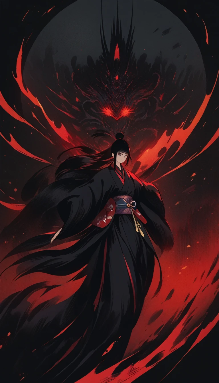Coverart gorgeous elegant goddess as a mix of raven and psylocke as a ink painting shattering out of a page becoming the stars of the night sky by sui ishida yoji shinkawa yoshitaka amano and wlop in the style of a traditional japanese painting, dynamic sharp colors, fine lines, intricate detail, artstation