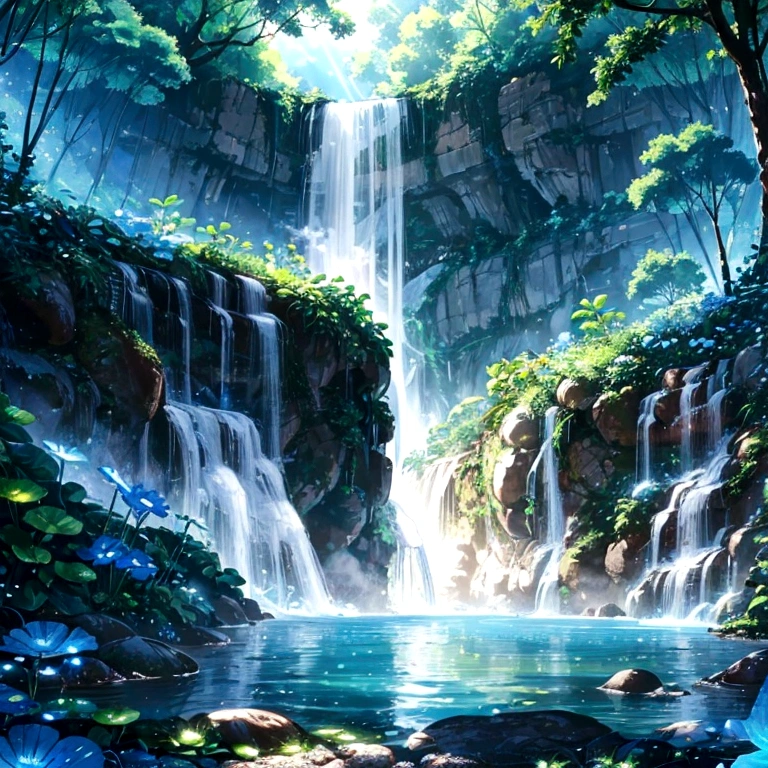 Clear Stream, river, Summer vacation, , Colander, Summer vegetables, Fresh vegetables, Splash, Lush tree々, Blue sky, White cloud, sunlight, Digital interface, Futuristic Technology, Water Drop, Glowing vegetables, Fusion of nature and technology, Water Fairy, Mindfulness, Photorealistic, Art Station Quality, High resolution, Detailed texture, 8K, Concept Art, Instagram Post