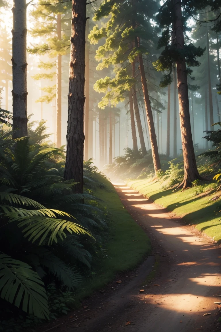 Add trees around the base image to create a dense forest setting, maintaining a realistic cartoon style. The final image must be in high quality, with realistic details, but with a touch of animated illustration. Trees should be varied, including different foliage types and sizes, to give depth and authenticity to the forest setting."