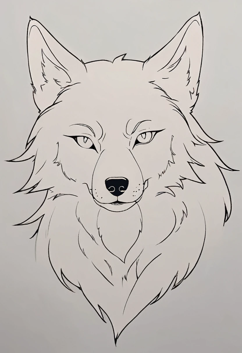 Wolf outline, no design, real looking