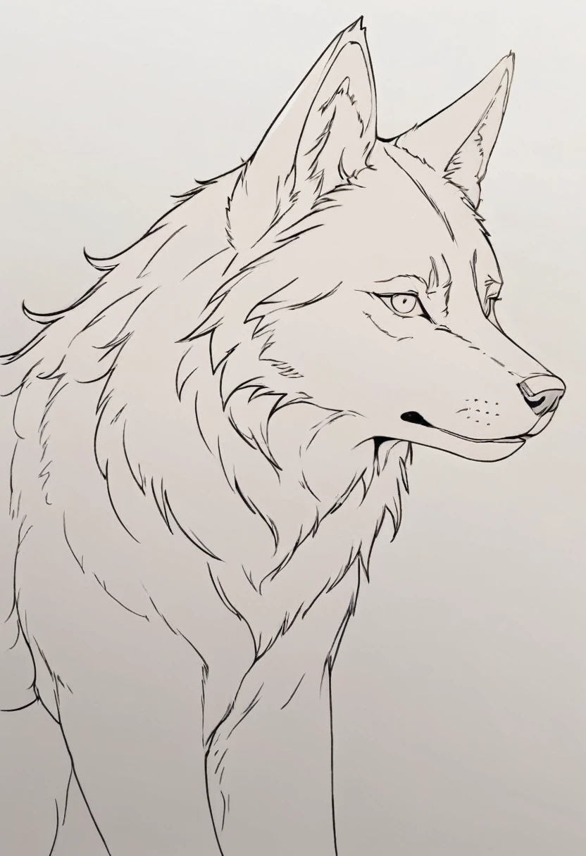 Wolf outline, no design, real looking