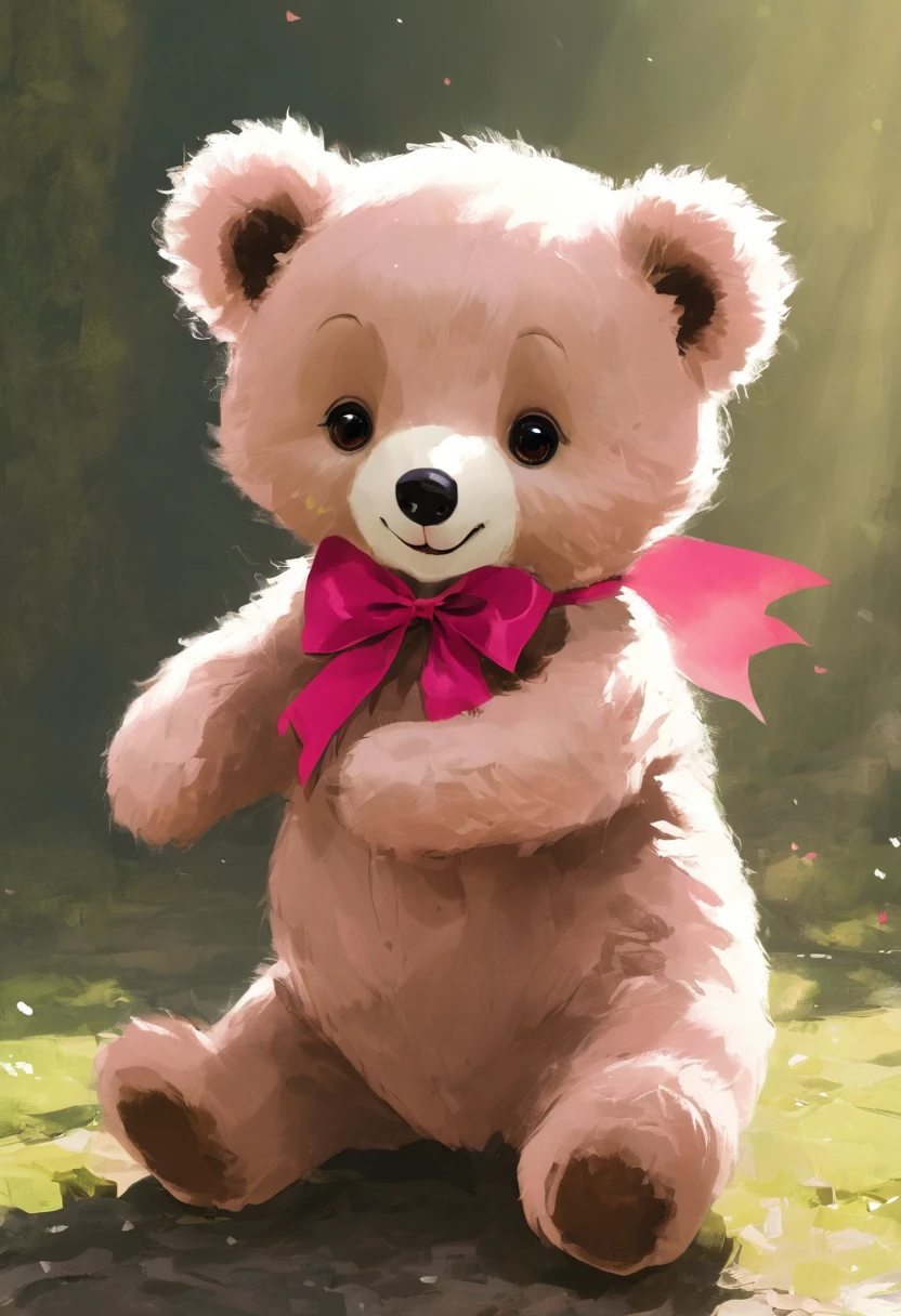 MERRYTHOUGHT,Cheeky Bear,cute,ribbon,Pink,Friendly atmosphere,Bigger in the center