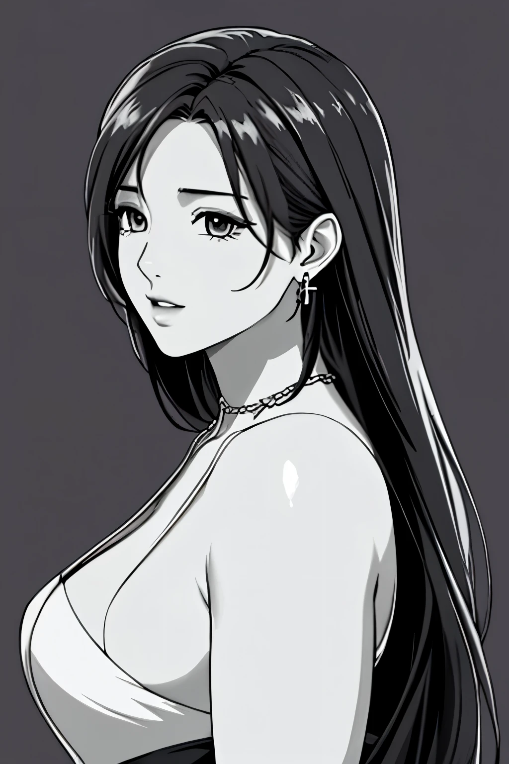 (masterpiece, Highest quality, Highest quality, Official Art, Beautiful and aesthetic:1.2), (Highest quality, masterpiece painting:1.3), black and white line drawings,(Monochrome:1.4),Immature woman, , (Half Body Shot), masterpiece, Ultra-high resolution, , Abstract art, (Side shot), (Photorealistic:1.0),Straight hair, Beautiful and shiny hair, 白くGlowing Skin, Picturesque, sketch, texture, Ultra-high resolution, alone, Beautiful woman, Very detailed, (Fractal Art:1.1), Most detailed, (Tangled:1.2), (Dynamic pose), (Abstract background:1.3), (Glowing Skin), (Earrings:1.4), (feather:0.9), Taisho romance