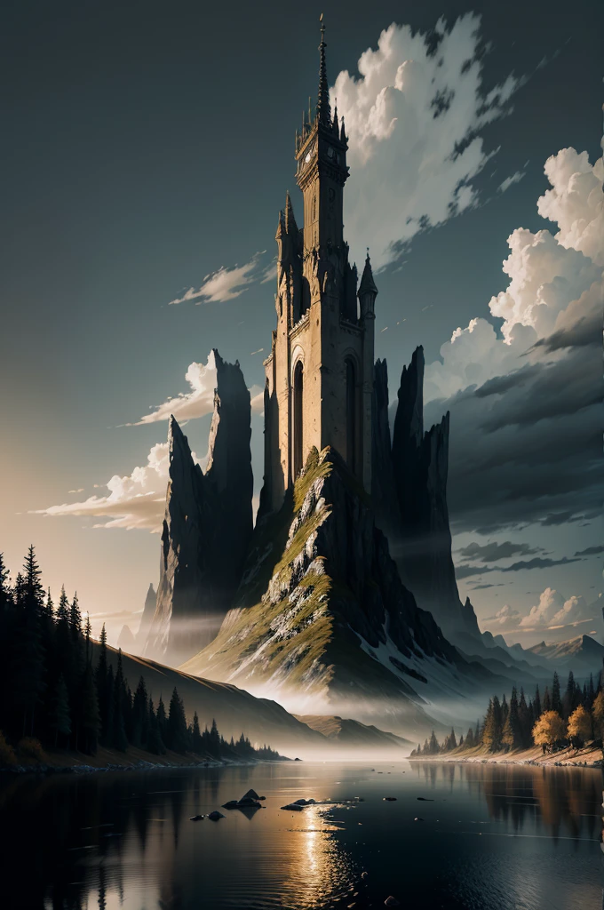 Ultra-realistic，Prompt B:Beautiful and dreamy landscape painting),(Prompt C:Dark and moody) 